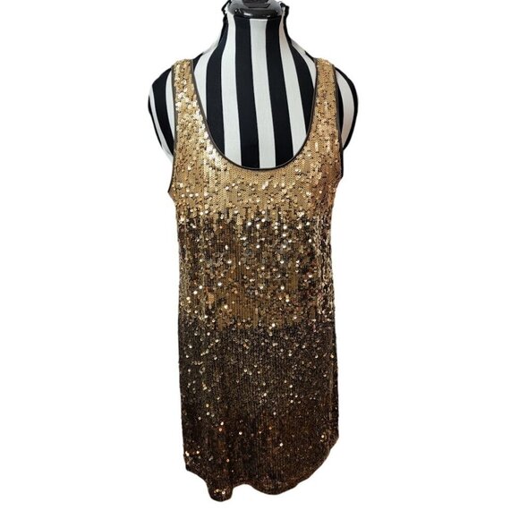 Express sequin gold ombré dress size - Size L - Picture 2 of 8